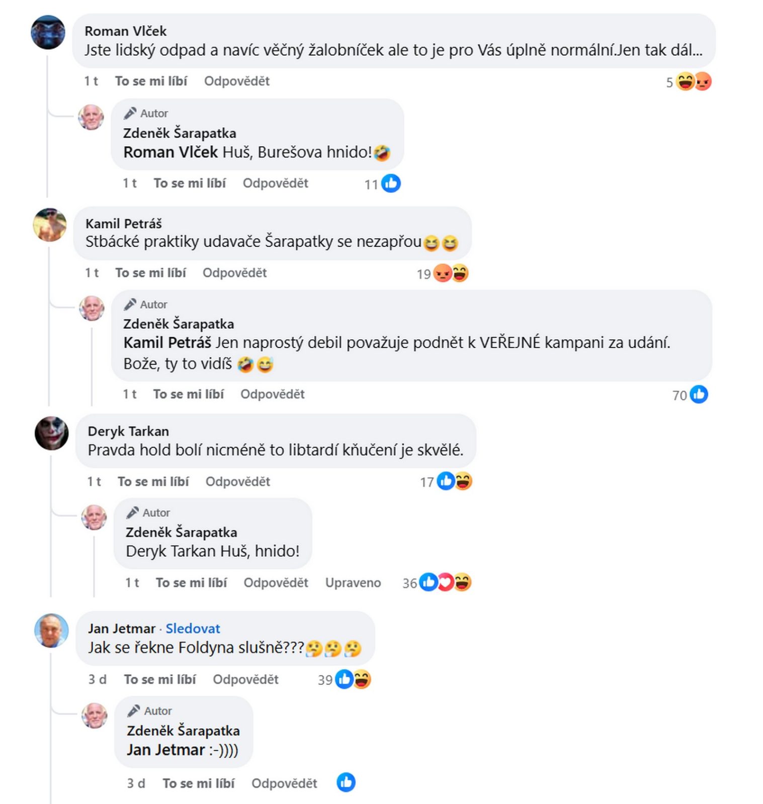 Z Facebooku Zdeňka Šarapatky