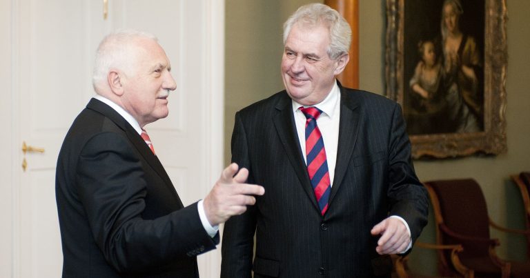 Exprezidenti Václav Klaus a Miloš Zeman