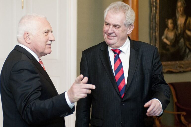 Exprezidenti Václav Klaus a Miloš Zeman