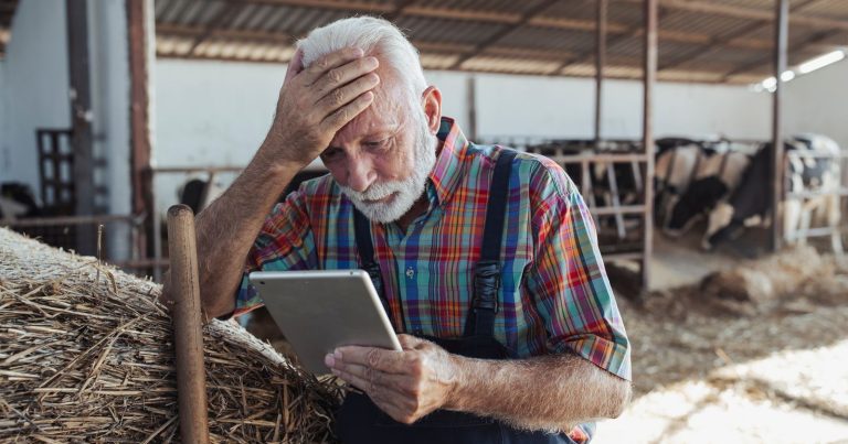 Znepokojený zemědělec - ilustrační foto