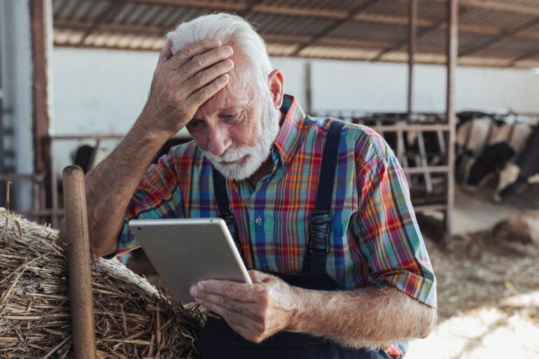 Znepokojený zemědělec - ilustrační foto