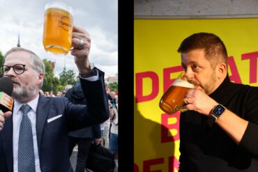 Petr Fiala a Vít Rakušan připíjí na zdraví českého národa