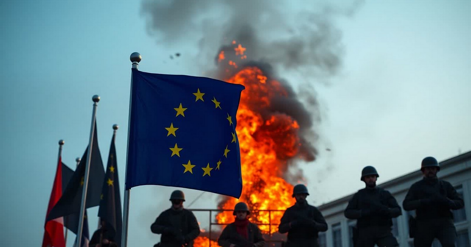 Válka v EU - ilustrační koláž
